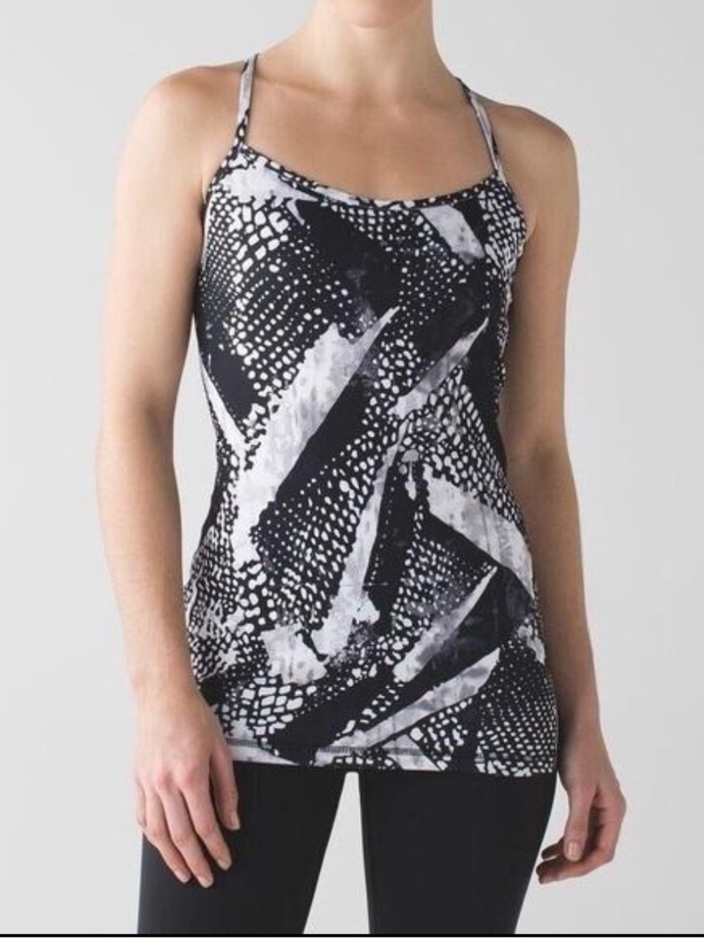 Lululemon Black & White Graphic Print Cami tank top